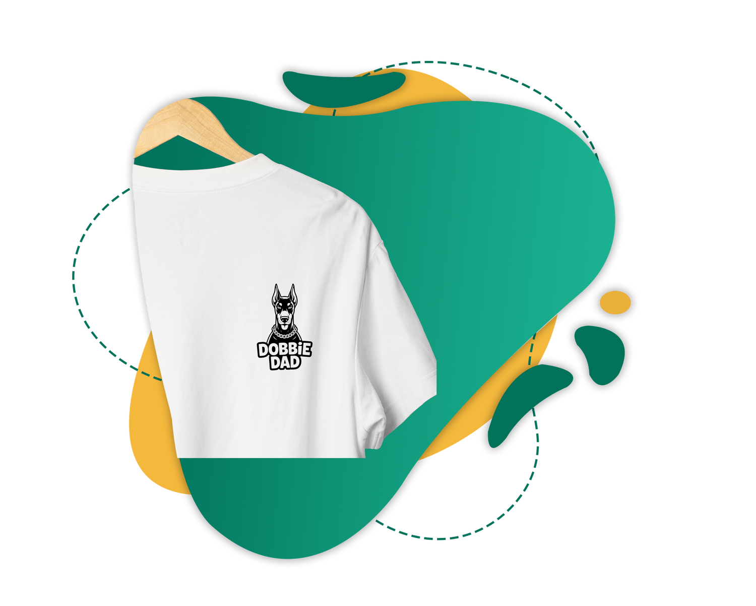 White sweatshirt with Dobie Dad