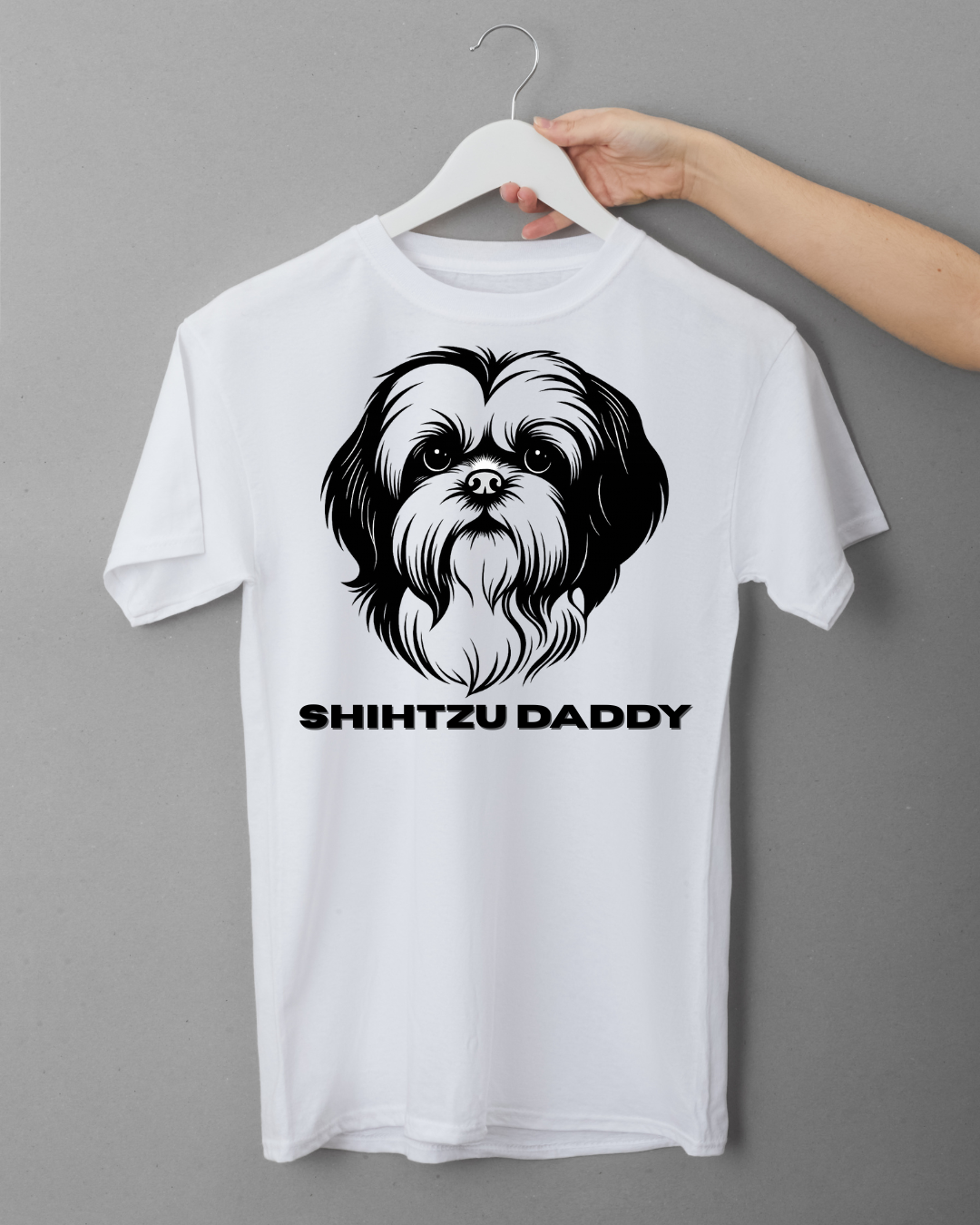 White t-shirt with a Shih Tzu